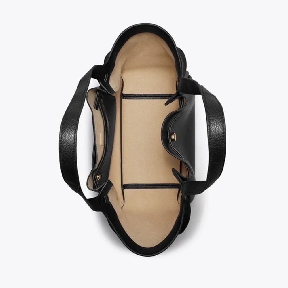Tory Burch Black Romy Pebble Tote Bag